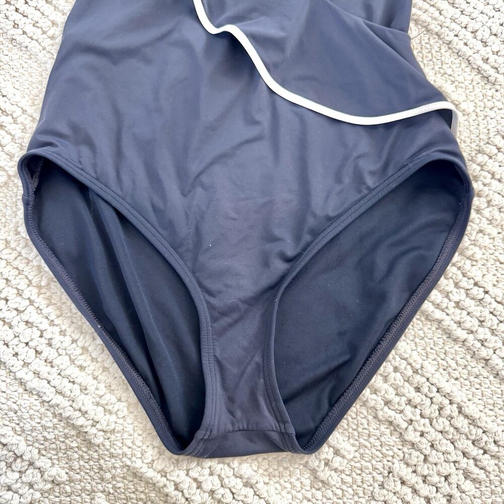 Carmen Marc Valvo One-Piece Swim Bathing Suit Women’s 14 Padded Halter Navy Blue - Picture 2 of 13